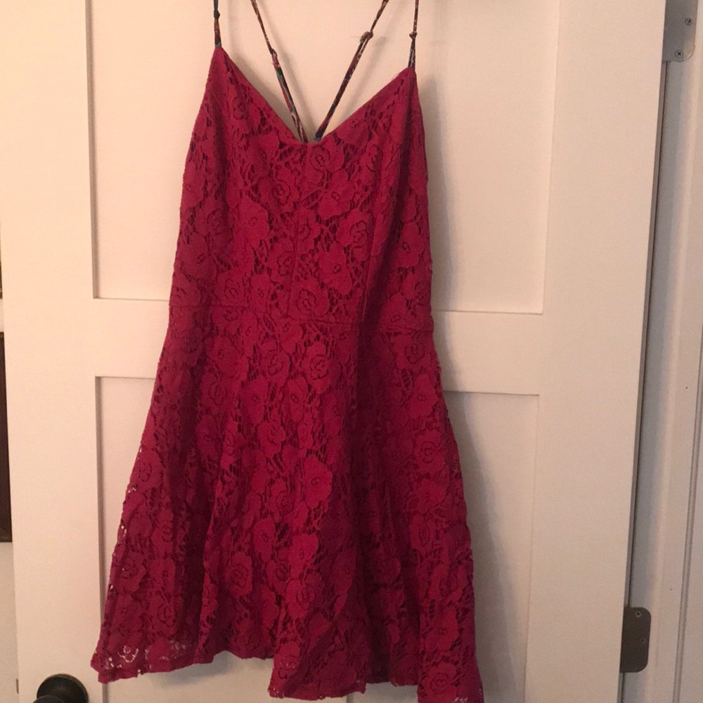 Lace flowy mini dress